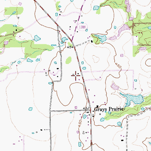 Topographic Map of Grays Prairie City Hall, TX