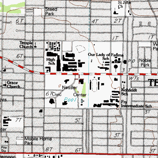 Topographic Map of Texas City City Hall, TX