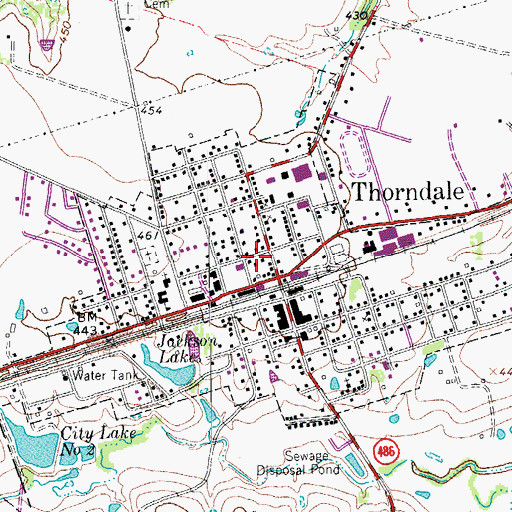 Topographic Map of Thorndale Municipal Building, TX