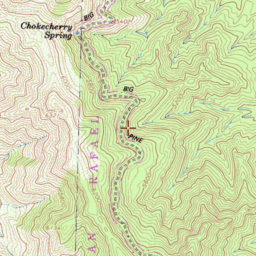 Topographic Map of Choke Cherry Spring, CA