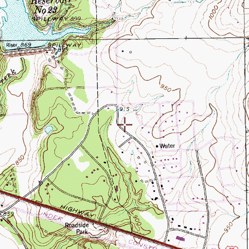 Topographic Map of Willow Park Municipal Complex, TX
