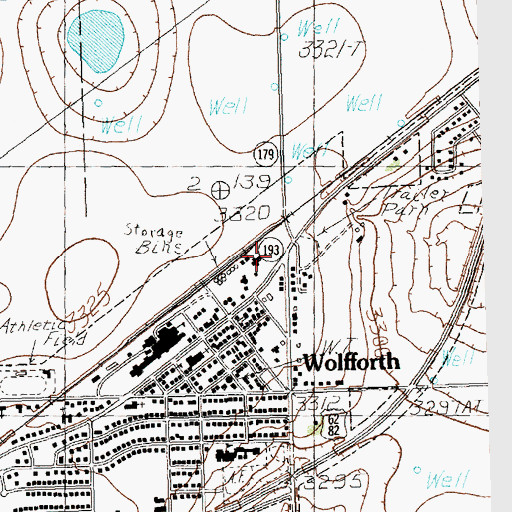 Topographic Map of Wolfforth Municipal Building, TX