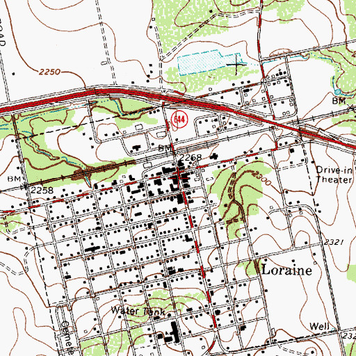 Topographic Map of Loraine City Office, TX