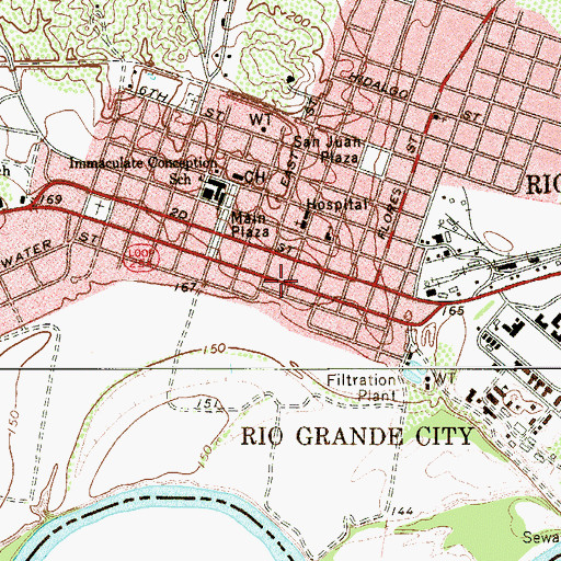 Topographic Map of Rio Grande City City Hall, TX