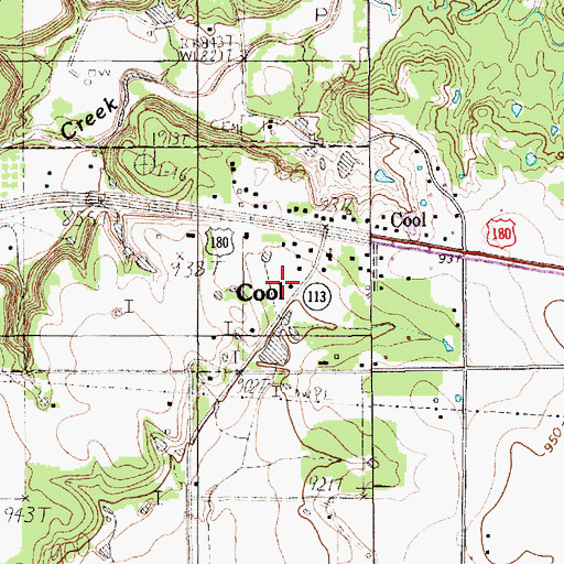 Topographic Map of Cool City Hall, TX