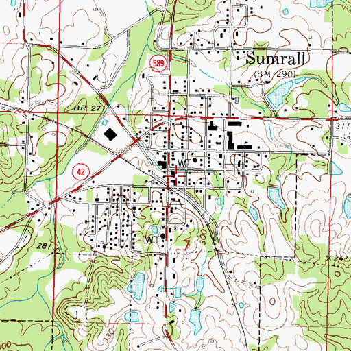Topographic Map of Sumrall Police Department, MS