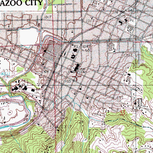 Topographic Map of Yazoo County Sheriff's Office, MS