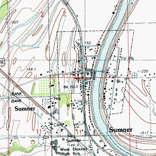 Topographic Map of Tallahatchie County Sheriff's Office, MS