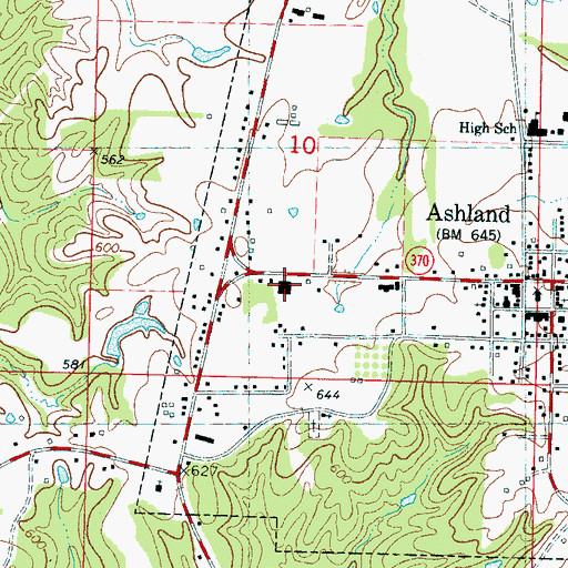 Topographic Map of Benton County Sheriff's Office, MS