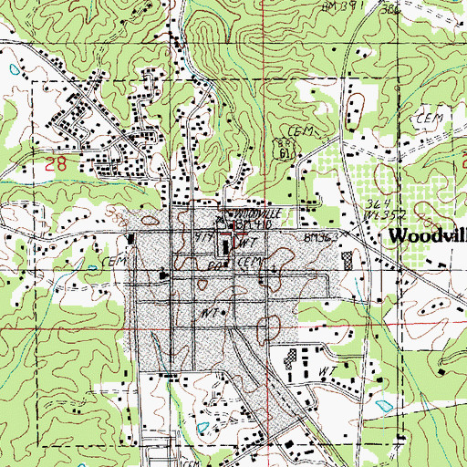 Topographic Map of Wilkinson County Sheriff's Office, MS