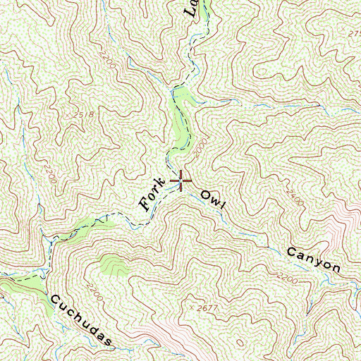 Topographic Map of Chuchudas Campground, CA