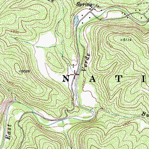 Topographic Map of Cherry Creek, AZ