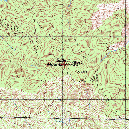 Topographic Map of Slide Mountain Lookout, CA