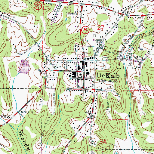 Topographic Map of De Kalb Police Department, MS