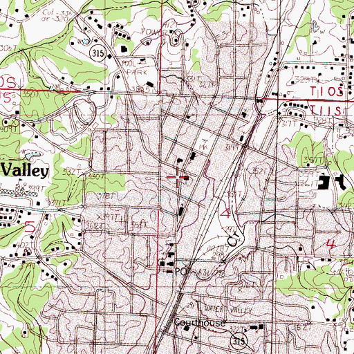 Topographic Map of Water Valley Police Department, MS
