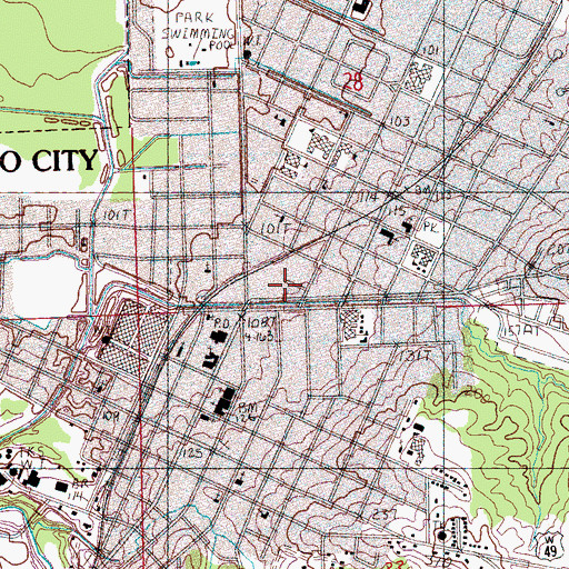 Topographic Map of Yazoo City Police Department, MS