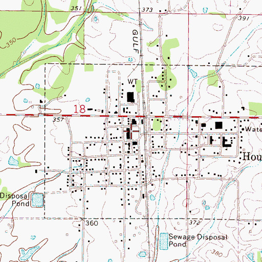 Topographic Map of Houlka Police Department, MS