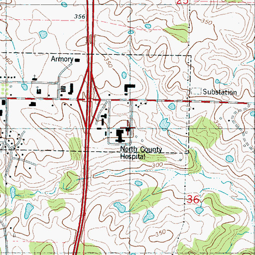 Topographic Map of Sardis Police Department, MS