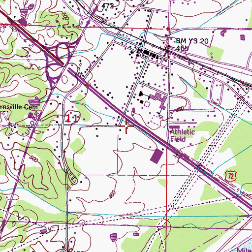 Topographic Map of Burnsville Police Department, MS