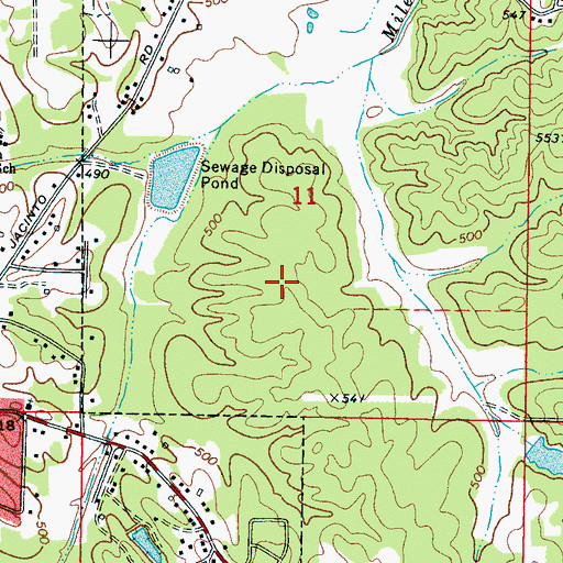 Topographic Map of Prentiss County Sheriff's Office, MS