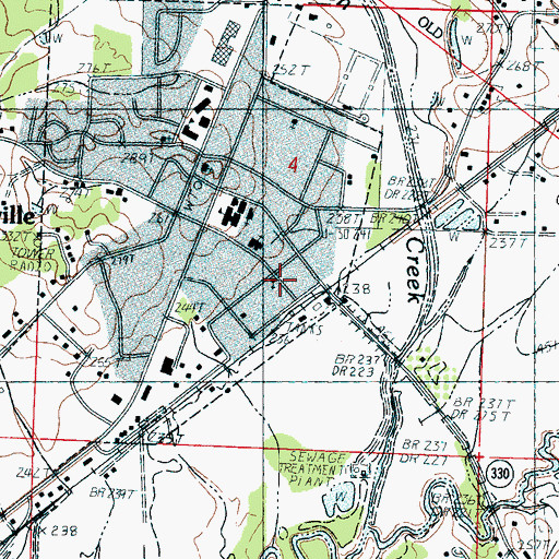 Topographic Map of Coffeeville Police Department, MS