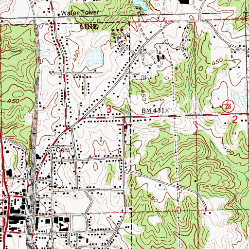 Topographic Map of Hazlehurst Police Department, MS