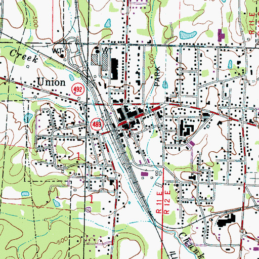 Topographic Map of Union Police Department, MS