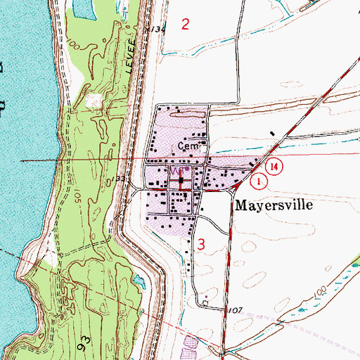 Topographic Map of Issaquena County Sheriff's Office, MS