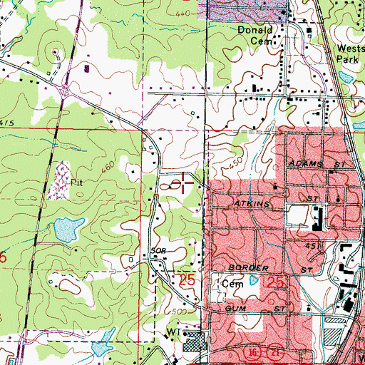 Topographic Map of Neshoba County Sheriff's Office, MS