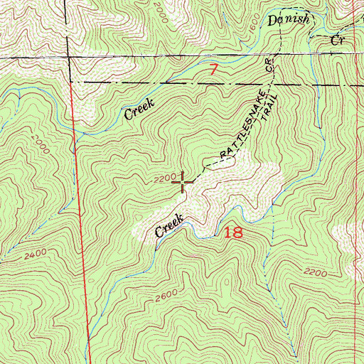 Topographic Map of Rattlesnake Campground, CA