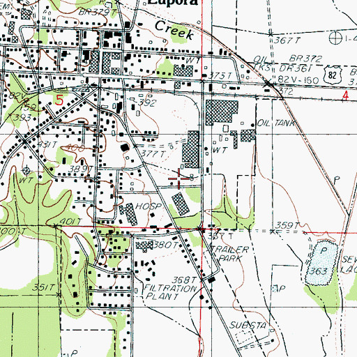 Topographic Map of Webster County Sheriff's Office, MS