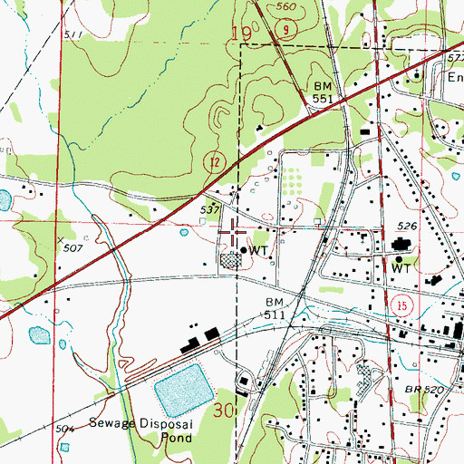 Topographic Map of Choctaw County Sheriff's Office, MS