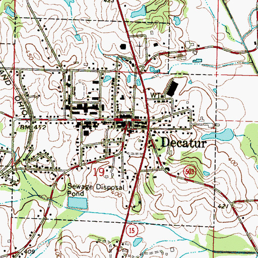 Topographic Map of Decatur Police Department, MS