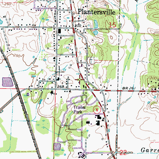 Topographic Map of Plantersville Police Dept, MS