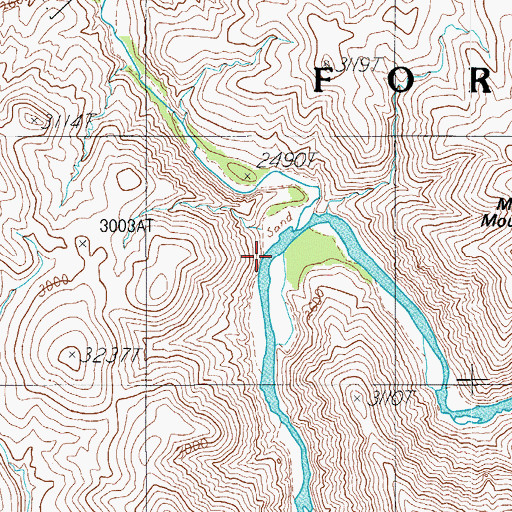 Topographic Map of Cherry Creek, AZ