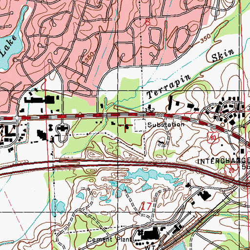 Topographic Map of Brandon Police Department, MS