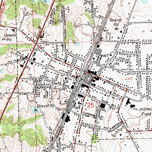 Topographic Map of Crystal Springs Police Department, MS