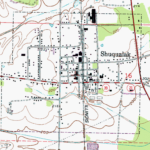 Topographic Map of Shuqualak Police Department, MS