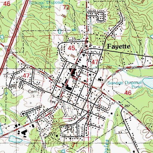 Topographic Map of Fayette Police Department, MS