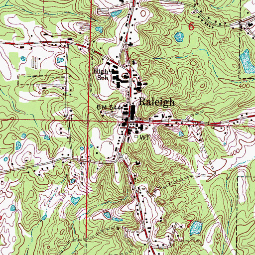 Topographic Map of Raleigh Police Department, MS