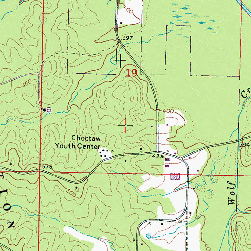 Topographic Map of Choctaw Indian Police Department, MS