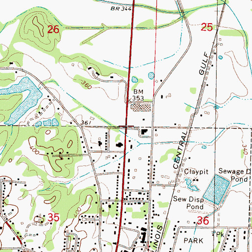 Topographic Map of Baldwyn Police Department, MS
