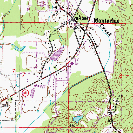 Topographic Map of Mantachie Police Department, MS