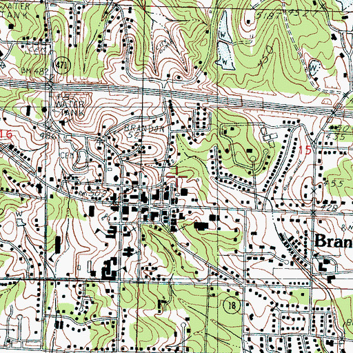 Topographic Map of Rankin County Sheriff's Office, MS