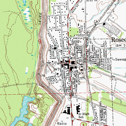 Topographic Map of Rosedale Police Department, MS