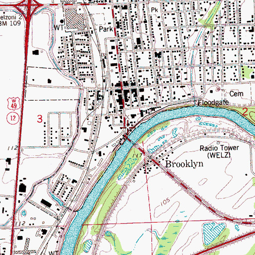 Topographic Map of Humphreys County Sheriff's Office, MS