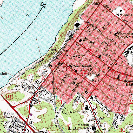 Topographic Map of Adams County Sheriff's Office, MS