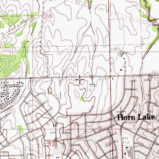 Topographic Map of Horn Lake Police Department, MS