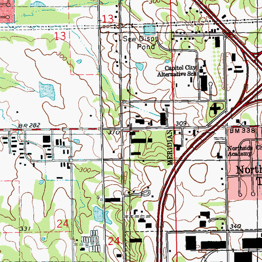 Topographic Map of Jackson Police Department Precinct 3, MS