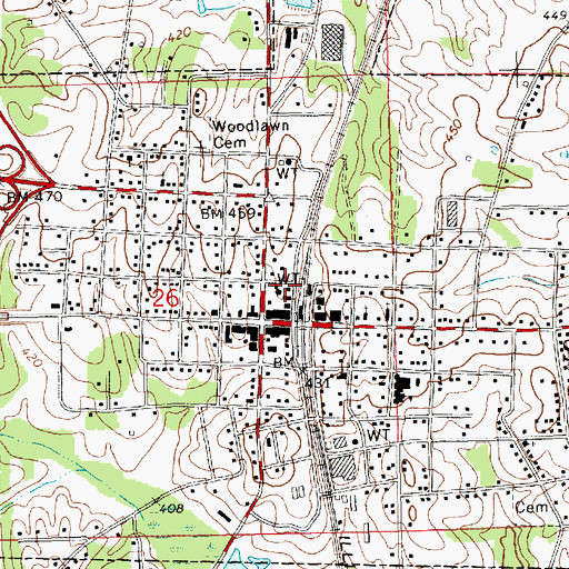 Topographic Map of Summit Police Department, MS